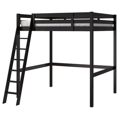 black wood loft bed|ikea wood loft bed black.